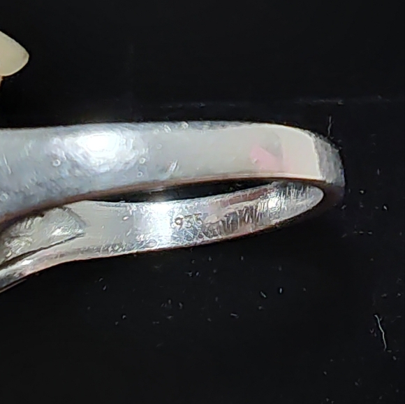 Art Deco German 935 Silver Marcasite Cocktail Ring Size 7 - Picture 6 of 17